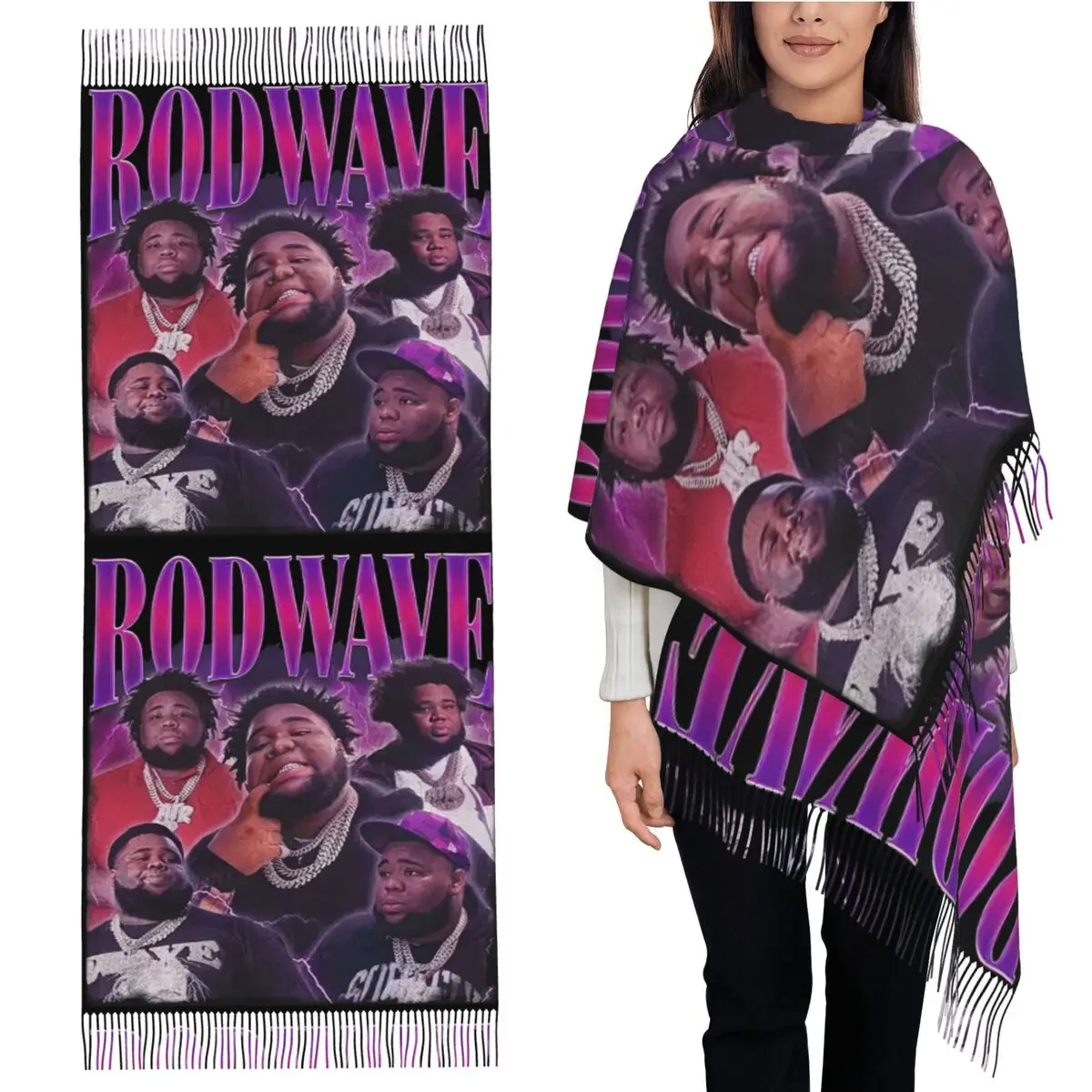 

Шарф с кисточками для женщин, мягкие теплые шали и накидки, большая осенне-зимняя шаль