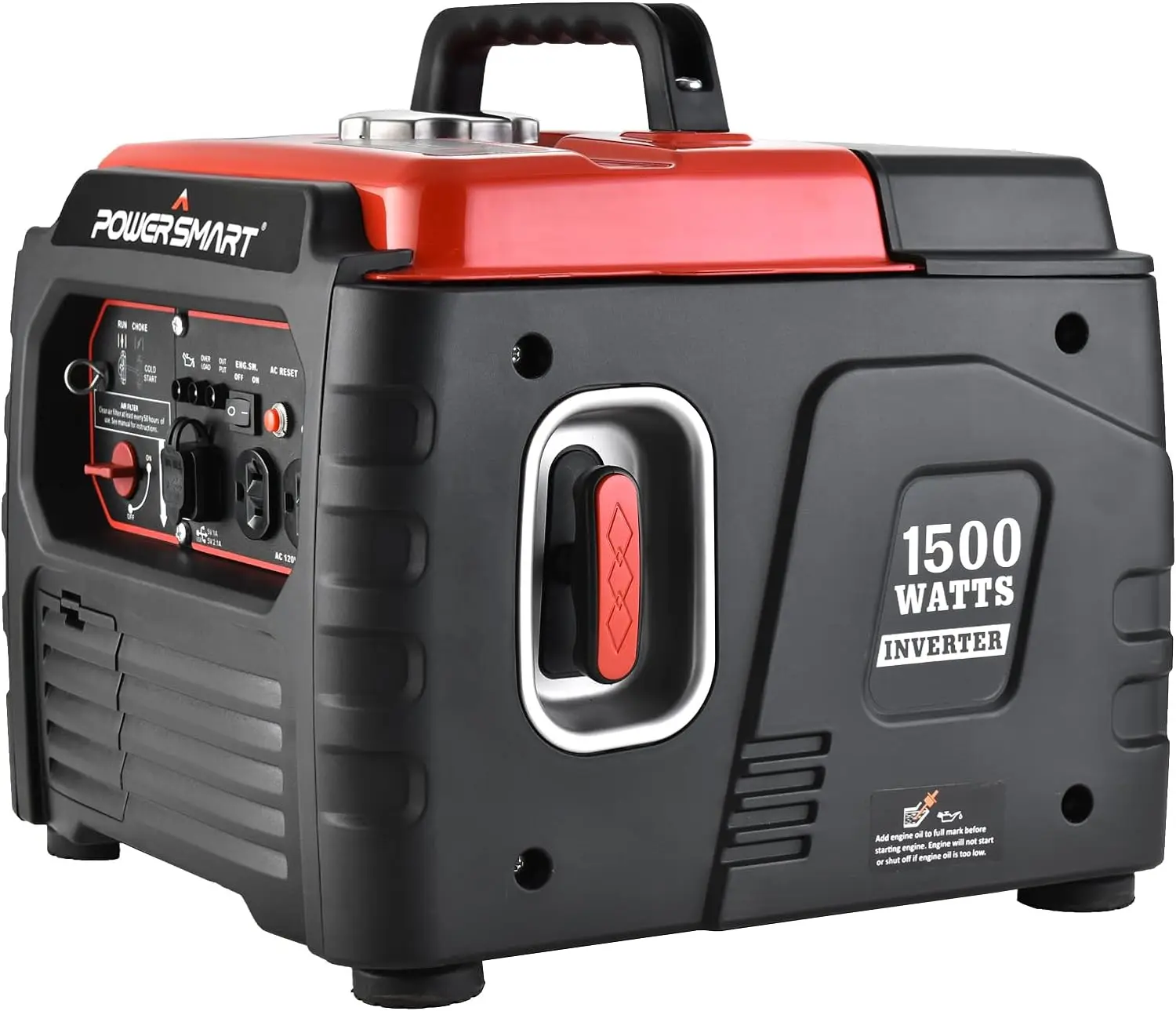 PowerSmart 1500-Watt Gas Powered Portable Inverter Generator Super Quiet Ultra-Light Small Generator for Camping Outdoor