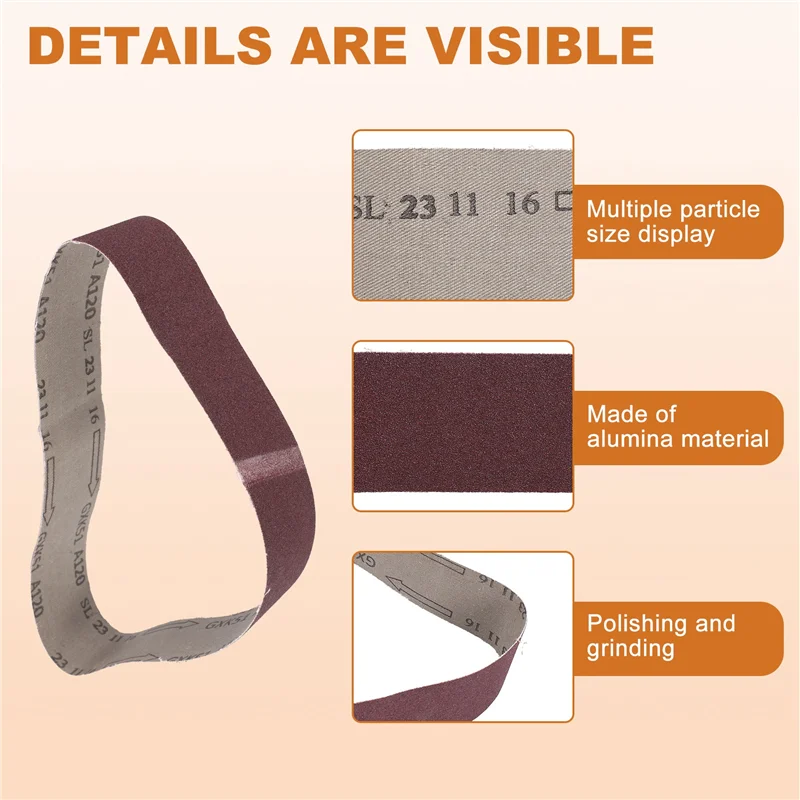 AB47-10Pcs Sanding Belts For Grinding Polishing Mixed 60/ 120/ 150/ 240 Grit 50 X 686 Mm