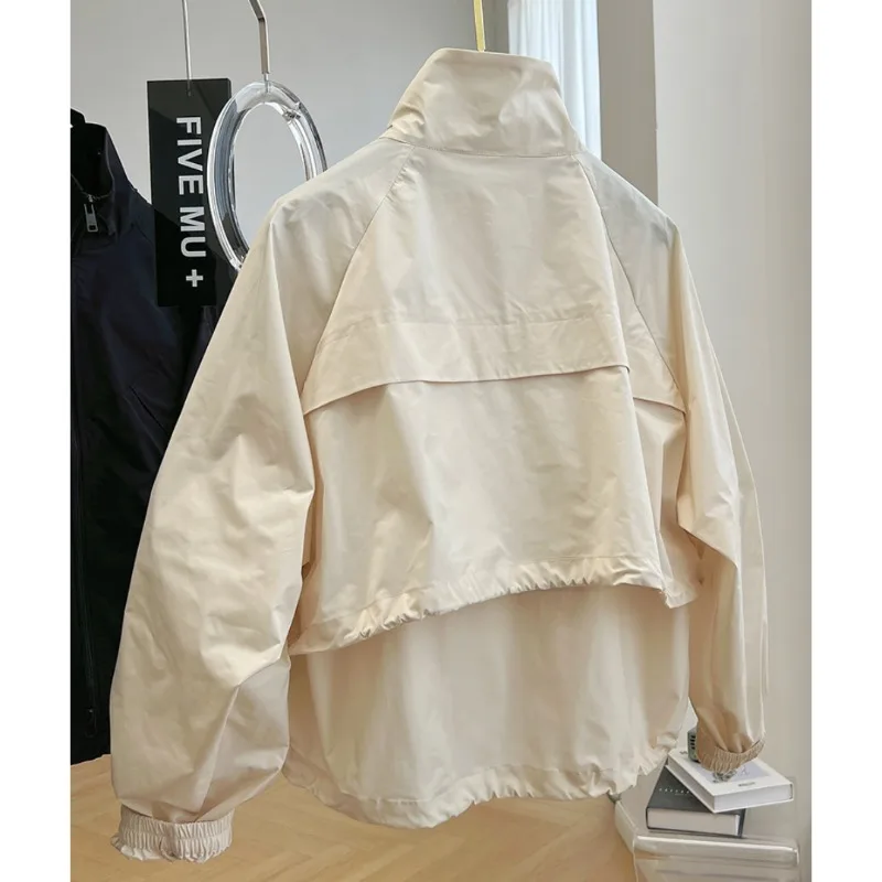 

Тонкая повседневная куртка ранней осени, дизайнерская ниша для поездок на работу, универсальная шикарная короткая куртка с воротником-стойкой, женская индивидуальная куртка