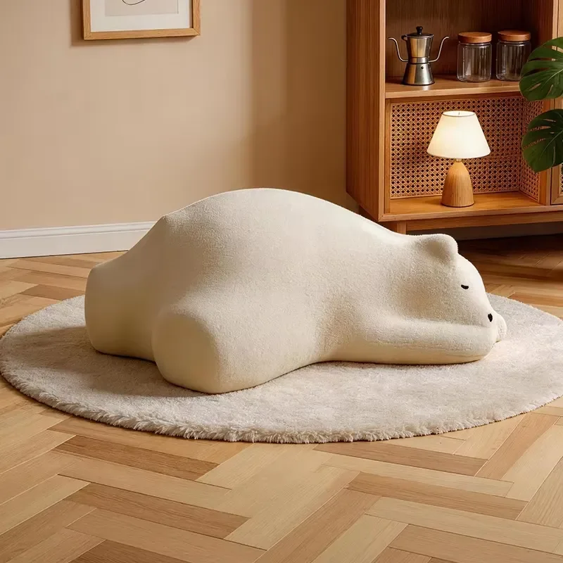 for Unique Polar Bear Shaped Bean Bag Chair Modern Soft Plush Animal Sofa Creative Floor Armchair Comfortable Upholstered