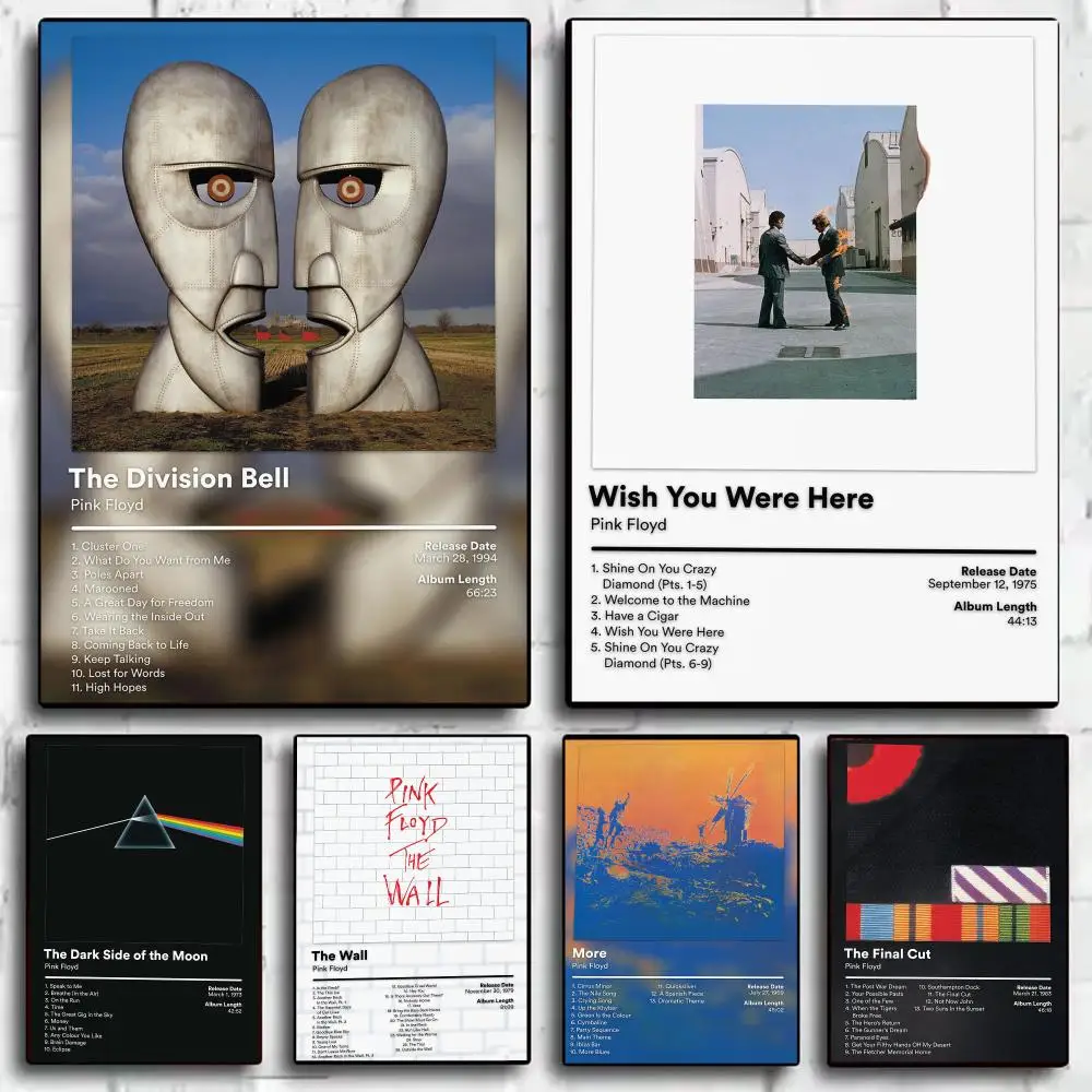 Band P-Pink Floyd Album Cover Poster Trendy Wall Art Good Sticker Printed on PP Paper for Coffee Office Bar Decoration Best Gift