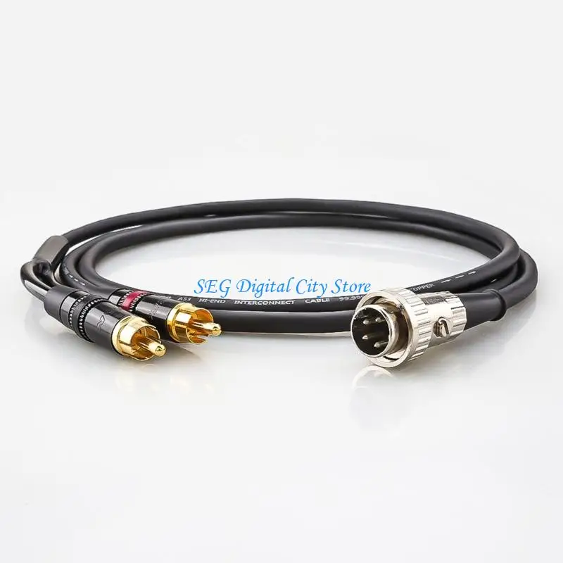 U75B Reliabled 4Pin DIN To 2RCA Conversion Cable With Coppered Wire  For Music Production
