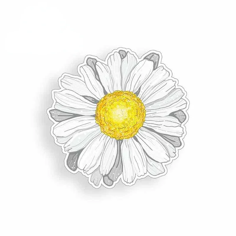 

Car Sticker Beautiful White Daisy Flower Vinyl Decals Car Motorcycle Bumper Body Rear Window Decorative Decal,13CM*13CM