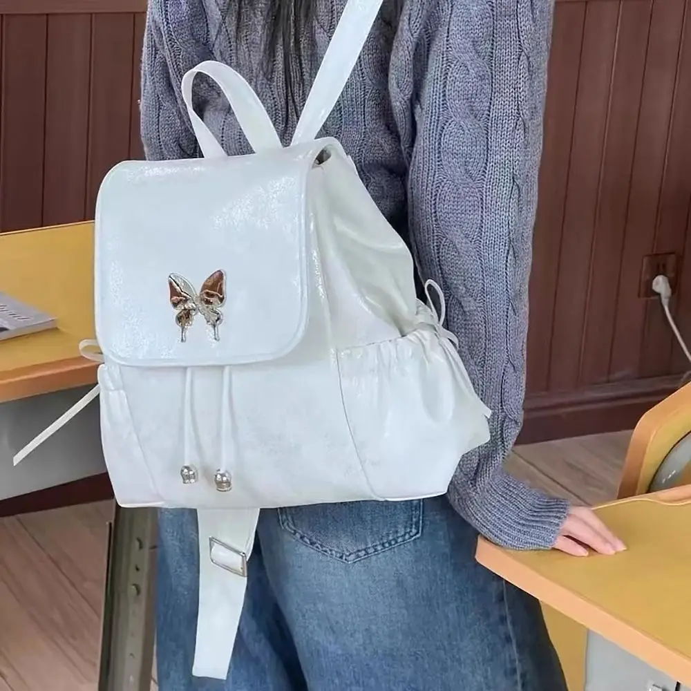 Mode Strik Schooltas Verstelbare Riem Waterdichte Twee Schoudertas Pu Grote Capaciteit Rugzak Student