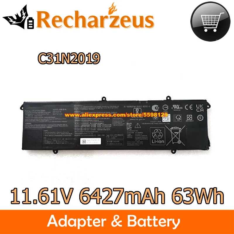 

Original 11.61V 6427mAh 63Wh Battery C31N2019 C31N2019-1 For ASUS VivoBook Pro 14X OLED M7400 15 OLED M3500QC L1062T L1081W