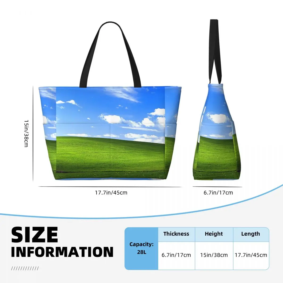 ويندوز XP خلفية الشاطئ حمل حقيبة رياضة رياضة اليوغا واق من المطر كبير حمل حقيبة المرأة حقيبة سفر حقيبة اللياقة البدنية