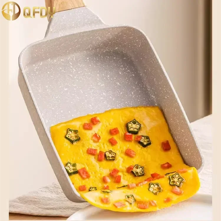 

Japanese Tamagoyaki Pan Omelette Egg Rectangular Egg Roll Pan with Detachable Anti Scalding Handle for All Stove smokeless pot