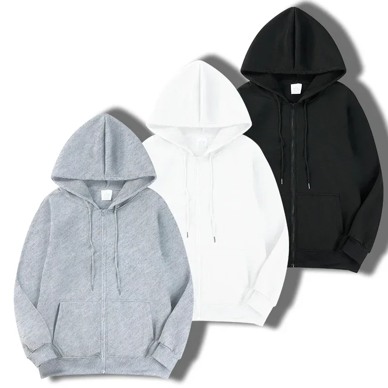 Fall Men's Casual Long Sleeve Hoodie Sweatshirt Jacket with Zipper - Ideal for Relaxed Outings & Male Fashion