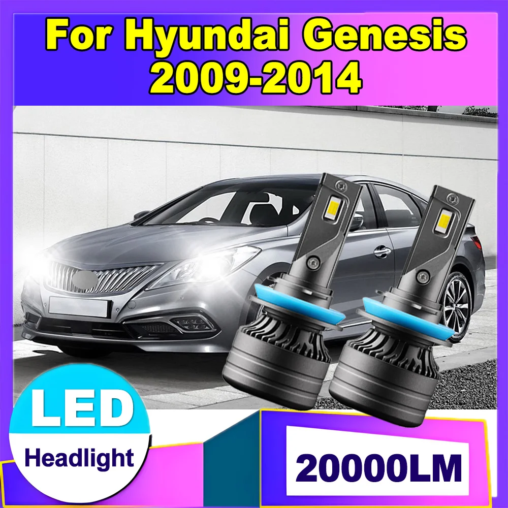 

Car Front Headlamps 3570 CSP Chips 20000LM H11 H8 H9 LED Headlight 6000K Super Bright White 120W For Hyundai Genesis 2009-2014