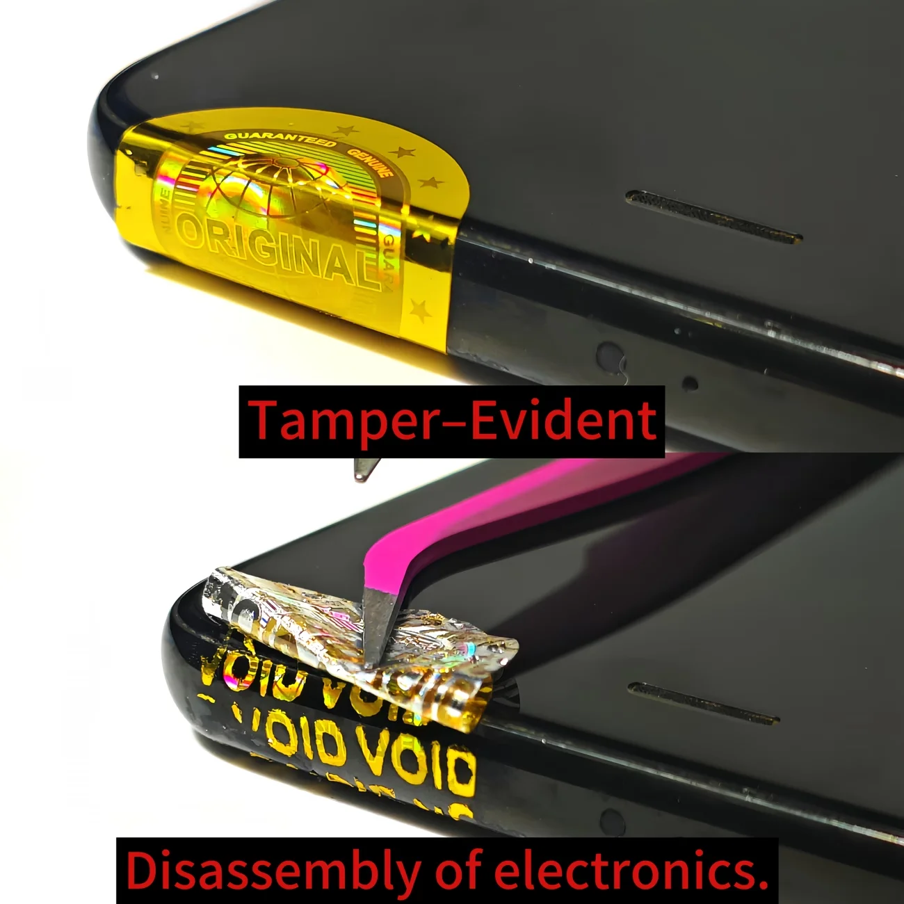 

1000 шт. универсальных серебряных голографических этикеток-наклеек с защитой от вскрытия и узором Земли для коммерческой упаковки