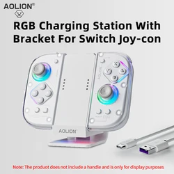 Aolion J20 Charging Grip Bracket With RGB Charging Station For Joycon Handle Game Controller Grip For Nintend Switch Accessories