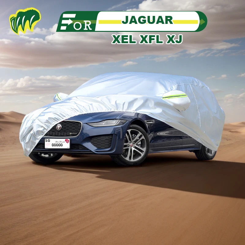 

For JAGUAR XEL XFL XJ Hatchback Car Cover Waterproof Outdoor Cover Sun Rain Protection with Lock and Zipper Door