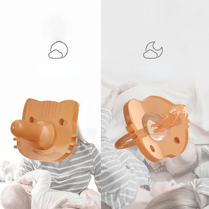 Baby Pacifier Super Soft Silicone Imitation Breast Milk Sleeping Type Newborn Baby Coaxing Baby Comfort Props