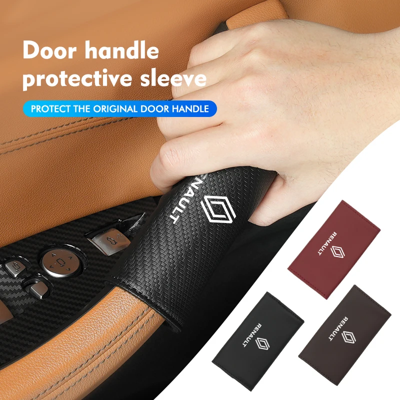 Car Door Inner Handle Protector Cover Leather Protective Case For Renaul Koleos Kadjar Scenic Megane Sandero Grand Sill 