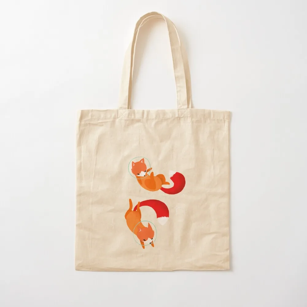 Space Foxes Tote Bag Canvas stote bag hand bag ladies Reusable bags