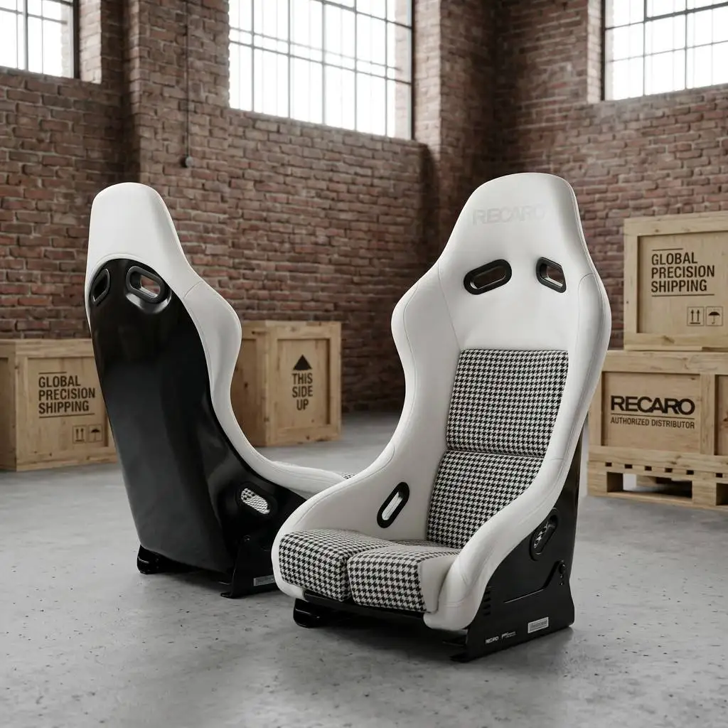 Professional Racing Bucket Seat With Houndstooth Pattern, Universal Sports Car Seat For Tuning Enthusiasts, Factory Direct