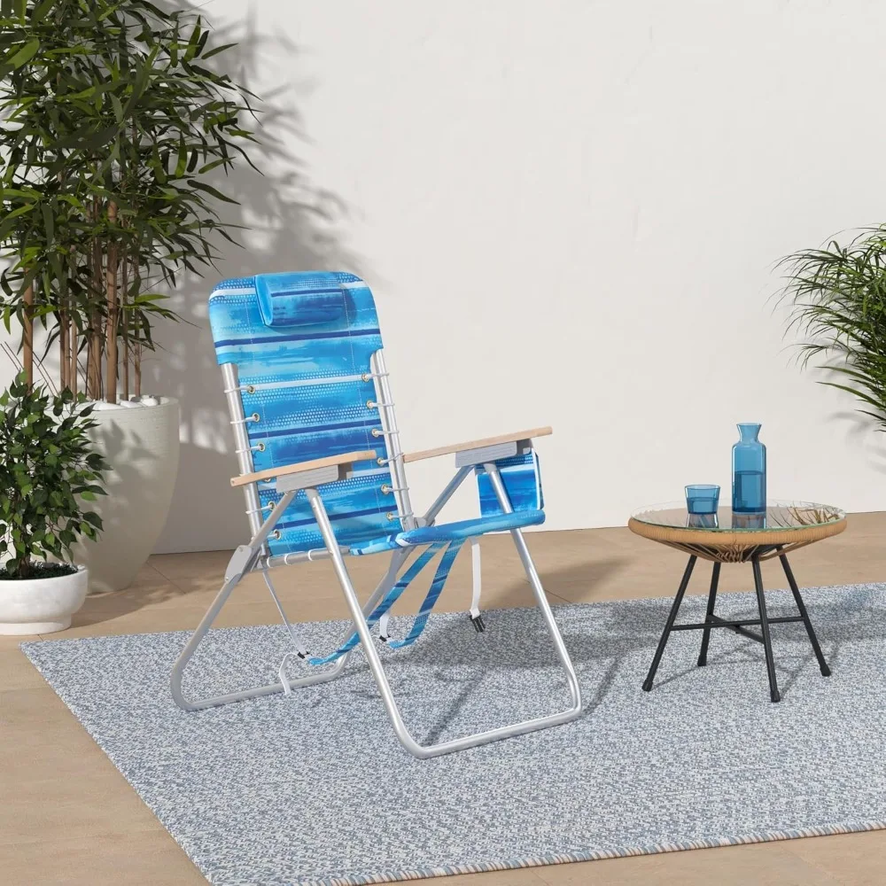 

- Rio Brands 4-Position Hi-Boy Backpack Beach Chair, Folding Chair for Outdoors, Stripe
