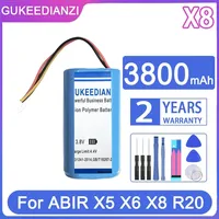 GUKEEDIANZI Battery 3800mAh For ABIR X5 X6 X8 R20 Robot Vacuum Cleaner Accessories Spare Parts Batteries