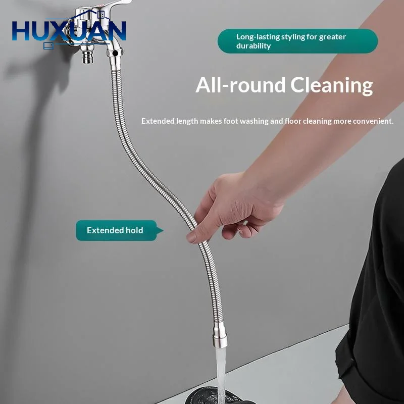 Adjustable Bathroom Faucet Stainless Steel Extension Pipe Tube for Water Taps
