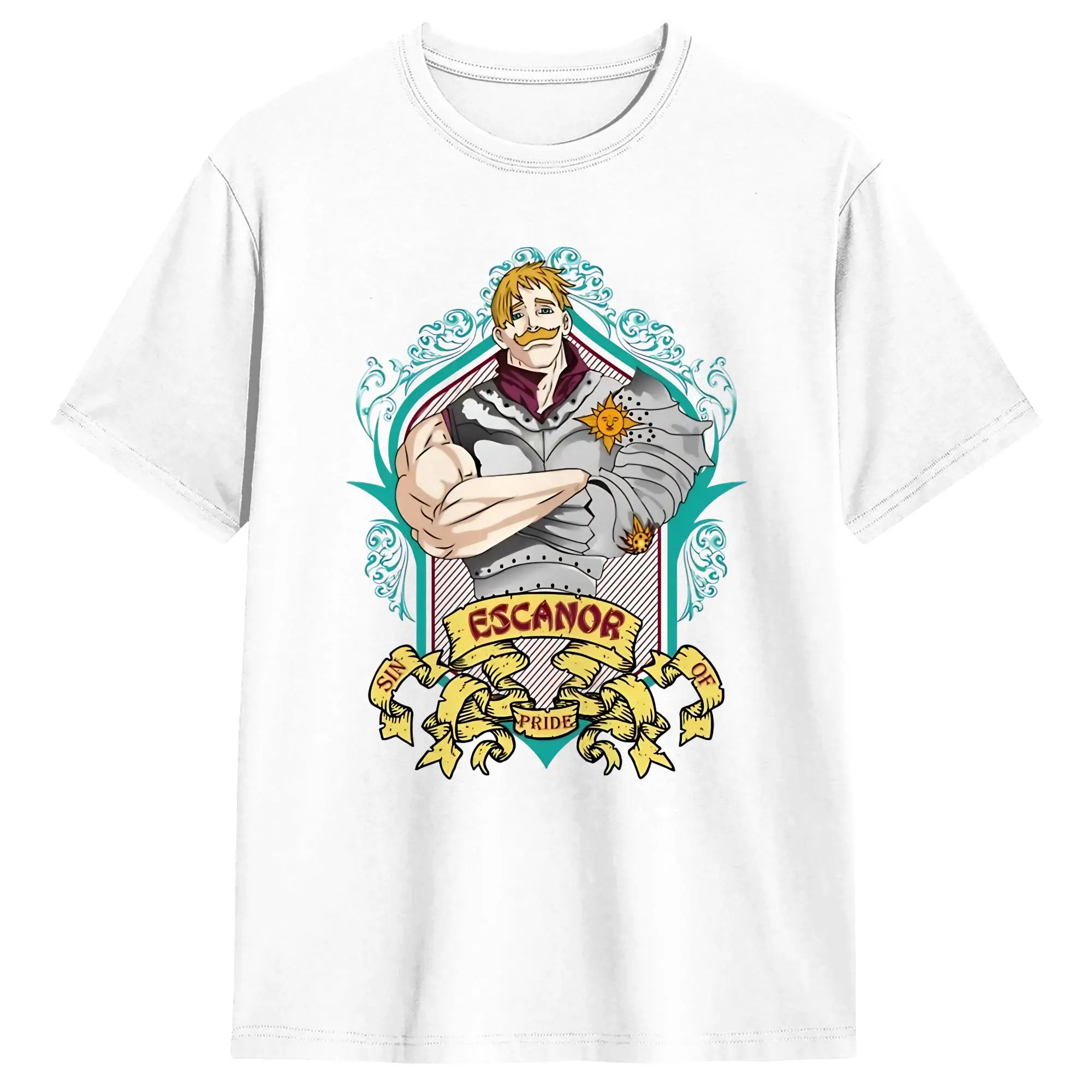 Streetwear T Shirt Summer Anime Escanor Stronger Man T-Shirts  Pure Cotton Tee Shirt for Adult Y2K Retro Pattern Top Tees