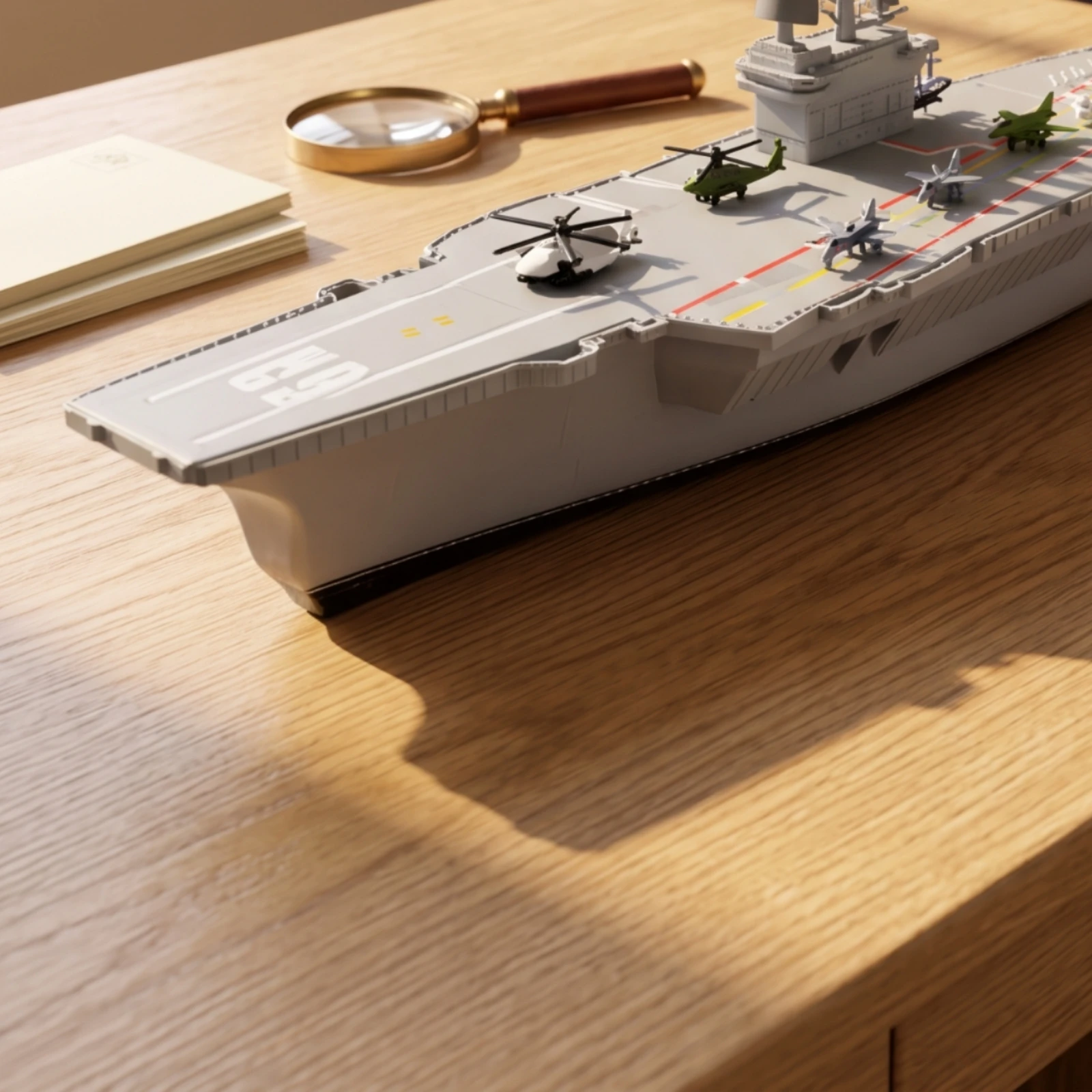 Aircraft Carrier Model Static Aircraft Carrier with Planes Desktop Realistic for Collectors, Display Shelf, Office Desk