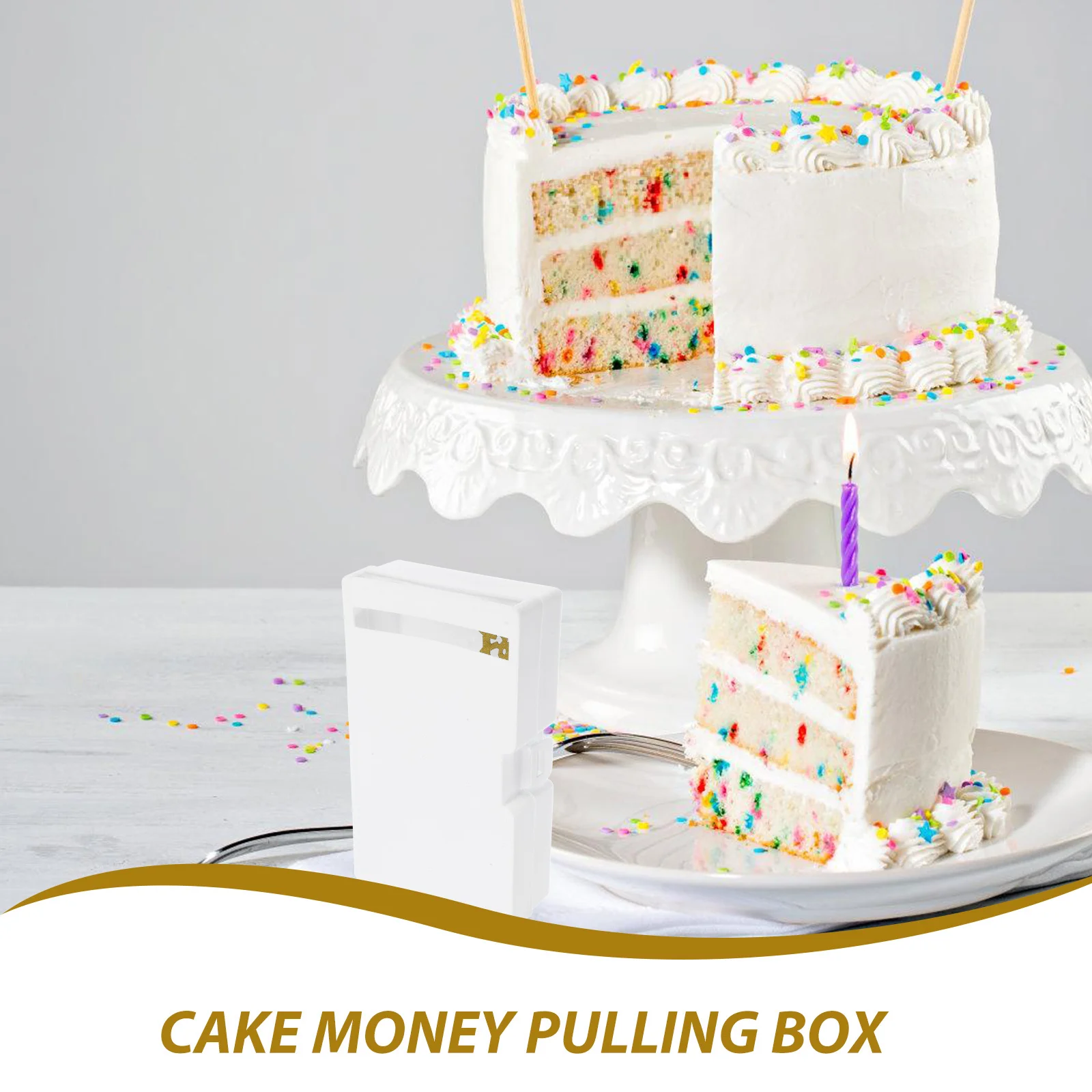 2 Stück Kuchenboxen aus hochwertigem Kunststoff zum Ziehen von Partyzubehör, Geburtstag, Hochzeit, Dekoration, Kuchen-Requisiten