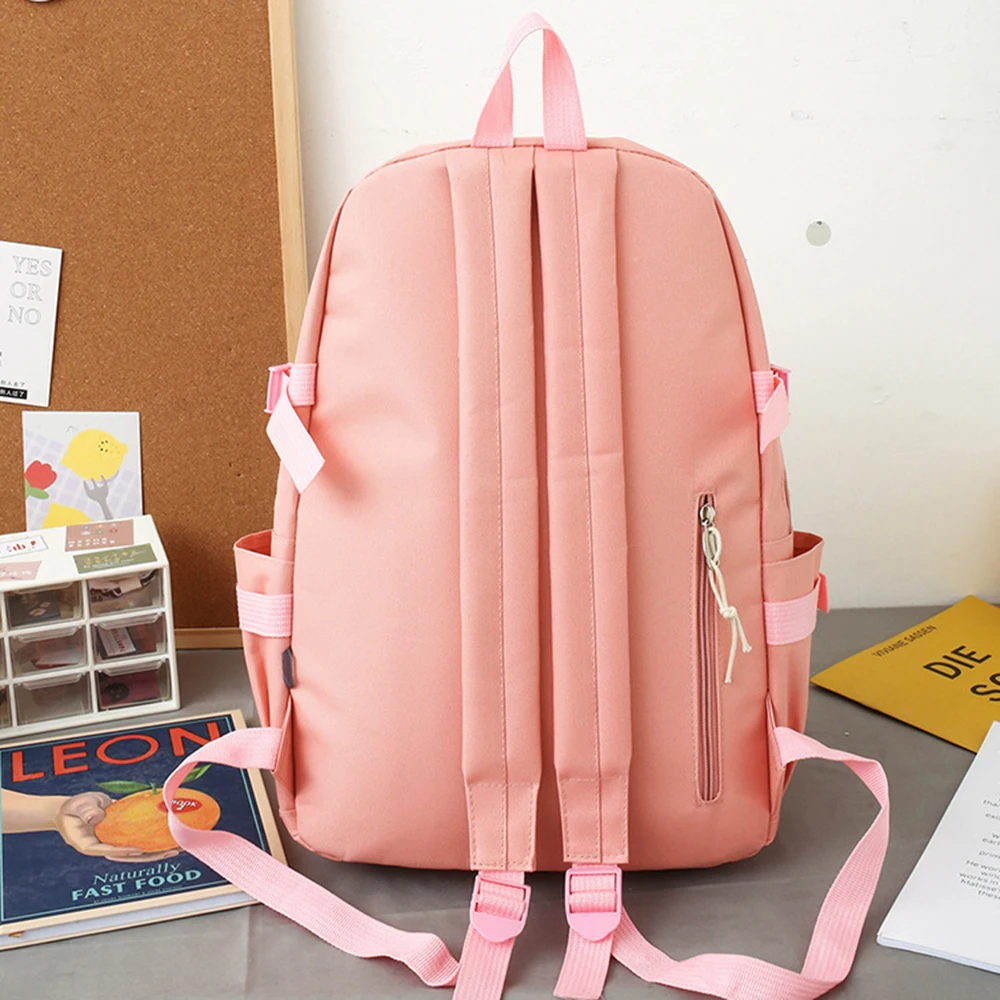 New 4Pcs/Sets Children\'s School Backpack Kawaii Women\'s Backpack Bookbag School Bags For Teens Girls Mochila