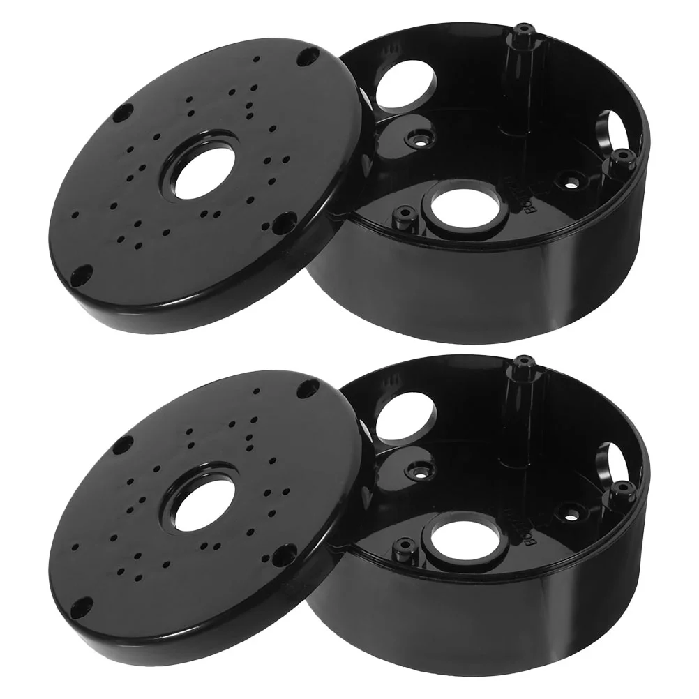 2 PCS Junction Box Waterproof Camera Weather Electrical Boxes Round Outlet Plastic