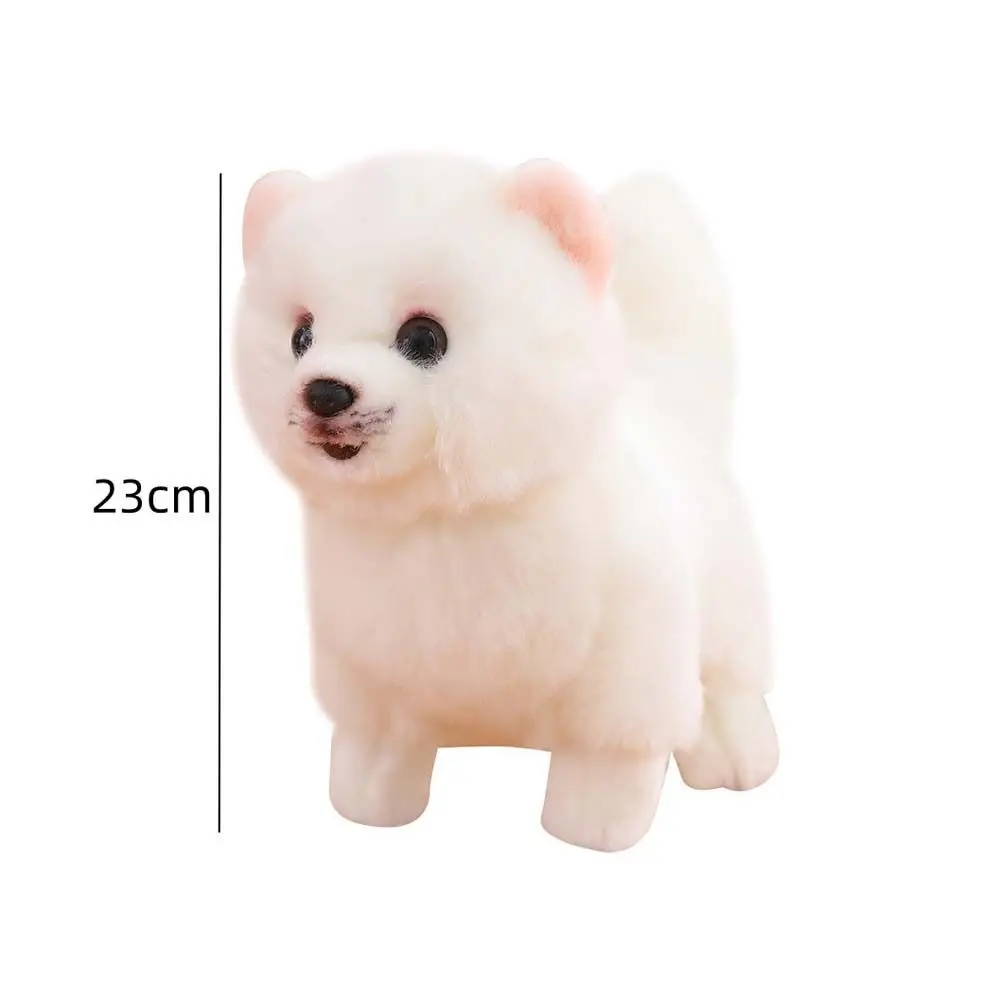 ยืน Pomeranian Plush ของเล่นชีวิตจริงสัตว์เลี้ยงตุ๊กตาจําลอง Pomeranian สุนัขตุ๊กตาสัตว์ตกแต่งบ้านตุ๊กตาลูกสุนัขตุ๊กตา