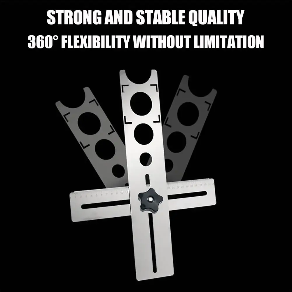 Tile Locator Ruler Multifunctional Stainless Steel Adjustable Punching Measuring Ruler Tile Tools For House Decorated Work