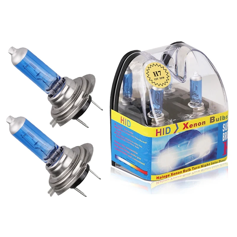 1-3pairs Halogen Bulb 12V Super Bright White Light Bulbs For Car Headlig h7 55w 100w Halogen Lamp Car HeadLight Replacement Bulb