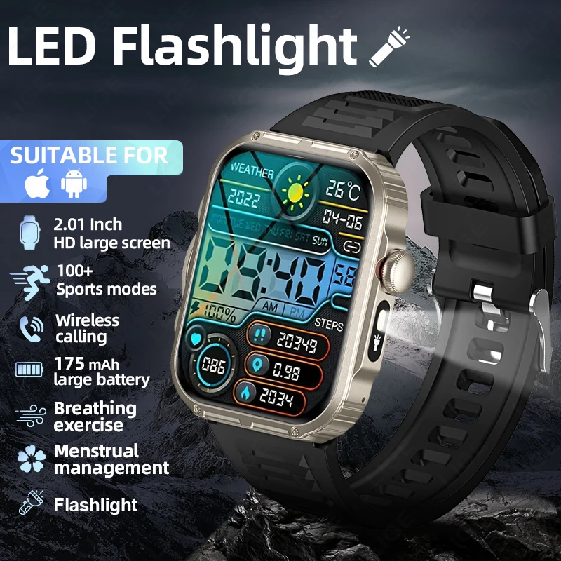 

LIGE Smart Watch For Men Women 2.01" HD Screen Bluetooth Call Music AI Voice Multiple Sports Modes Heart Rate Health Smartwatch