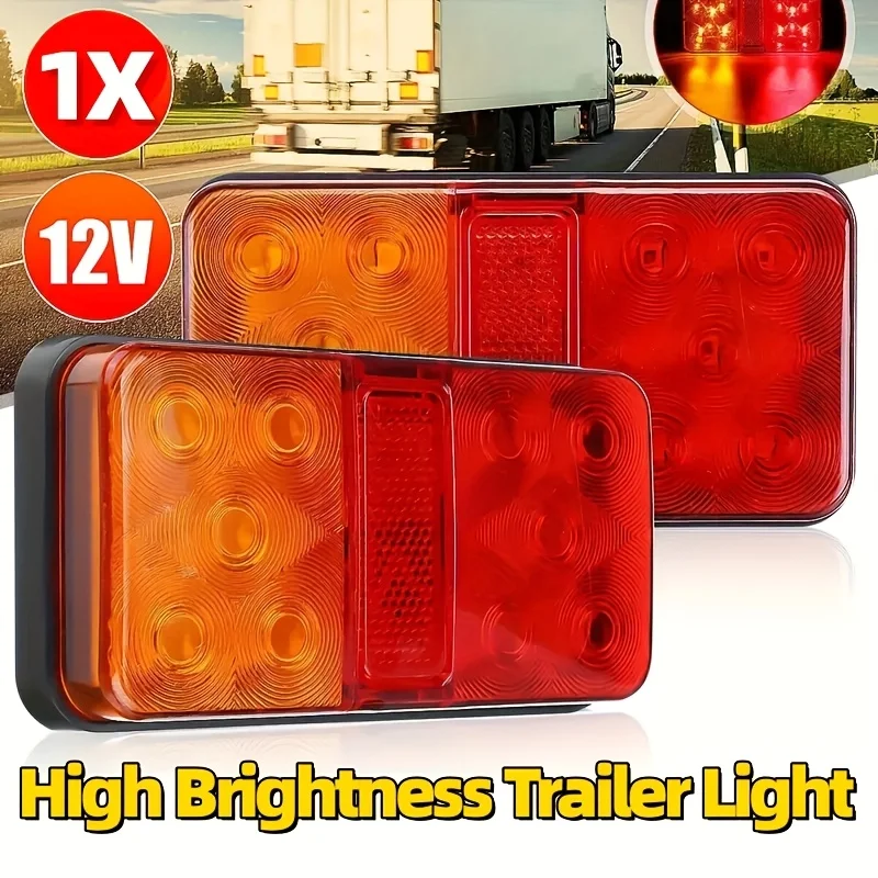 

Universal 12V LED Trailer Tail Light, Brake Turn Signal Warning Lamp, Compact Durable Waterproof Design for Truck, RV, Camper