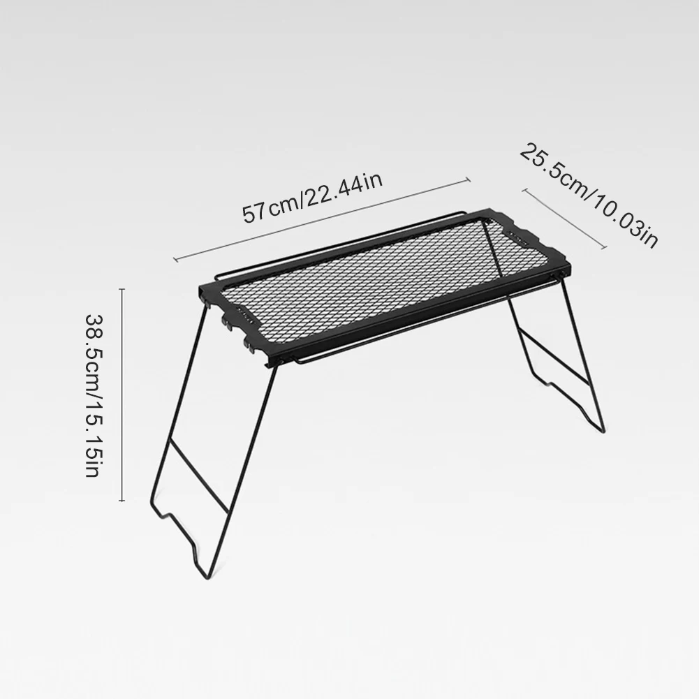 Outdoor Folding Table Multifunctional Folding Grid Table Side Hanging Table Camping Table Iron Storage Rack Picnic BBQ Travel