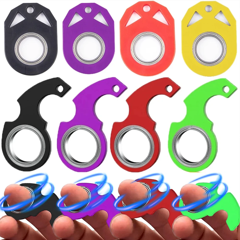 1Pc Fingertip Spinning Keyring Finger Fidget Ring Relieve Boredom Party Gift Keychain Spinner Anxiety Stress Relief Toys