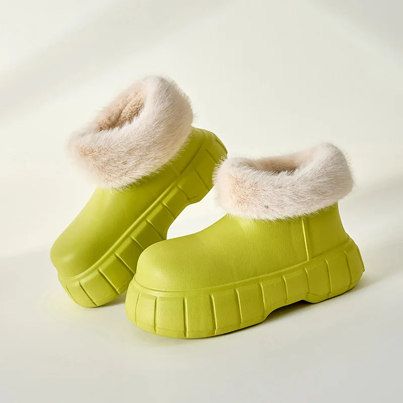 Girls Waterproof Snow Boots Winter Women Outdoor Cotton Shoes Thick Sole Platform Ladies Warm Plush Short Booties Furry Shoes
