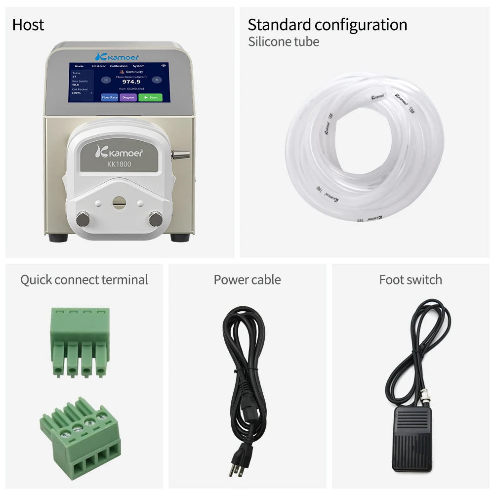 Kamoer 0.1-1500ml/min Peristaltic Pump AC100-240V UIP V3 Stepper