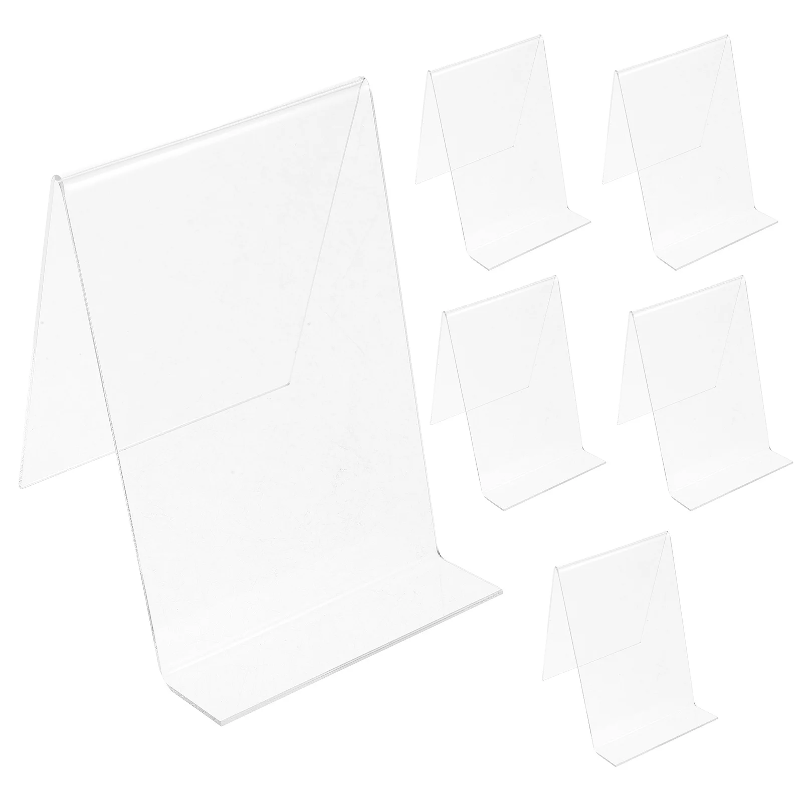 

6Pcs Acrylic Book Display Stand Clear Desktop Organizer for Books Tablets Purses Paintings Display Stand Book Holder