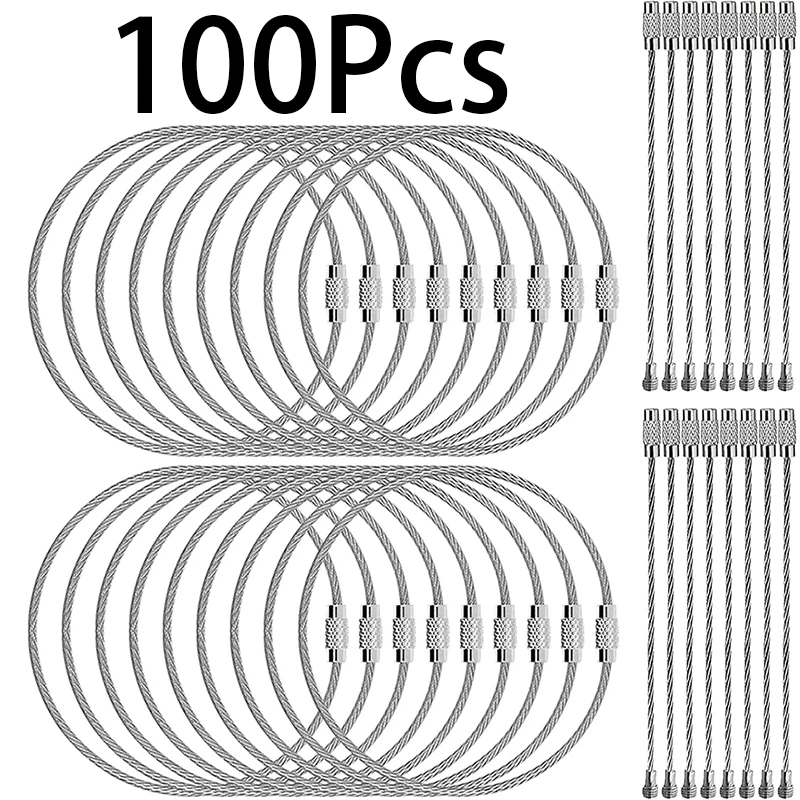 

100 шт., кольца для ключей из нержавеющей стали