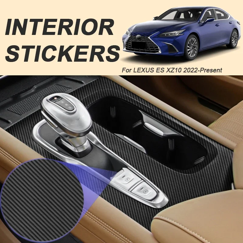 

Car Carbon Interior Sticker Window Lifting Panel Decal Gear Door Protective Film Auto Accessory For LEXUS ES XZ10 2022-2026 LHD