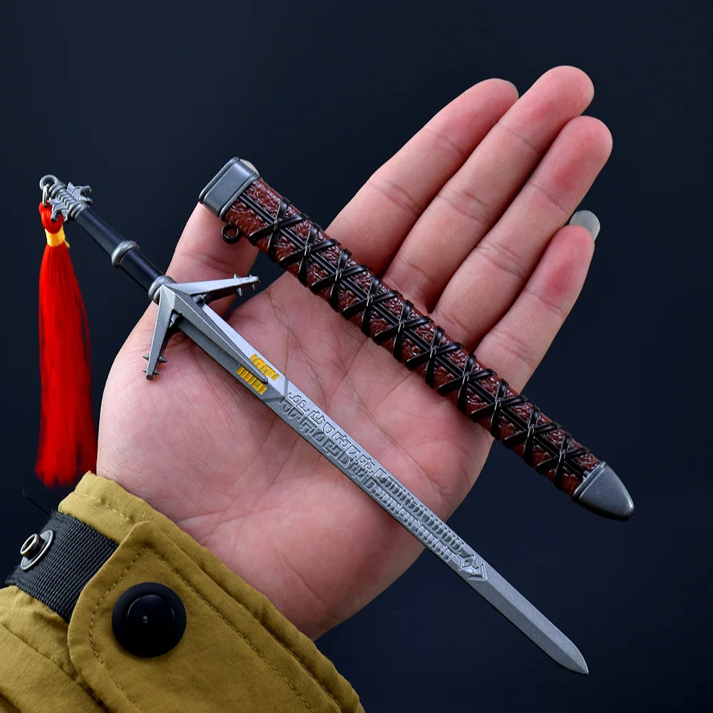 22cm Nowa Figurka z Gry, Metalowy Model Aerondight, Rękodzieło z Pochwą na Miecz, Rekwizyty, Dekoracja na Biurko, Ozdoby, Prezent, Zabawka