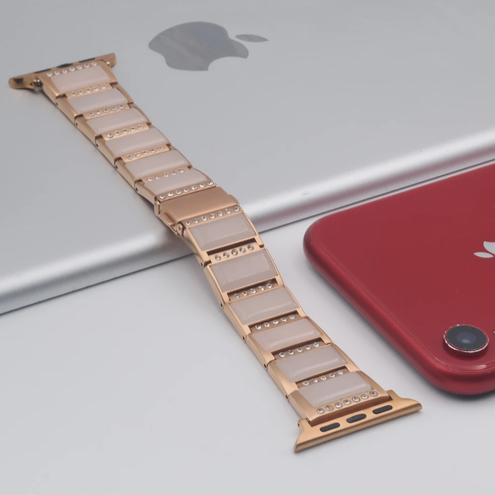 Metal Jewerly Strap for Apple Watch Band 49mm 45mm 41mm 44mm 40mm 42mm 38mm Diamond Wristband iWatch Series Ultra 8 7 6 5 4 3 SE