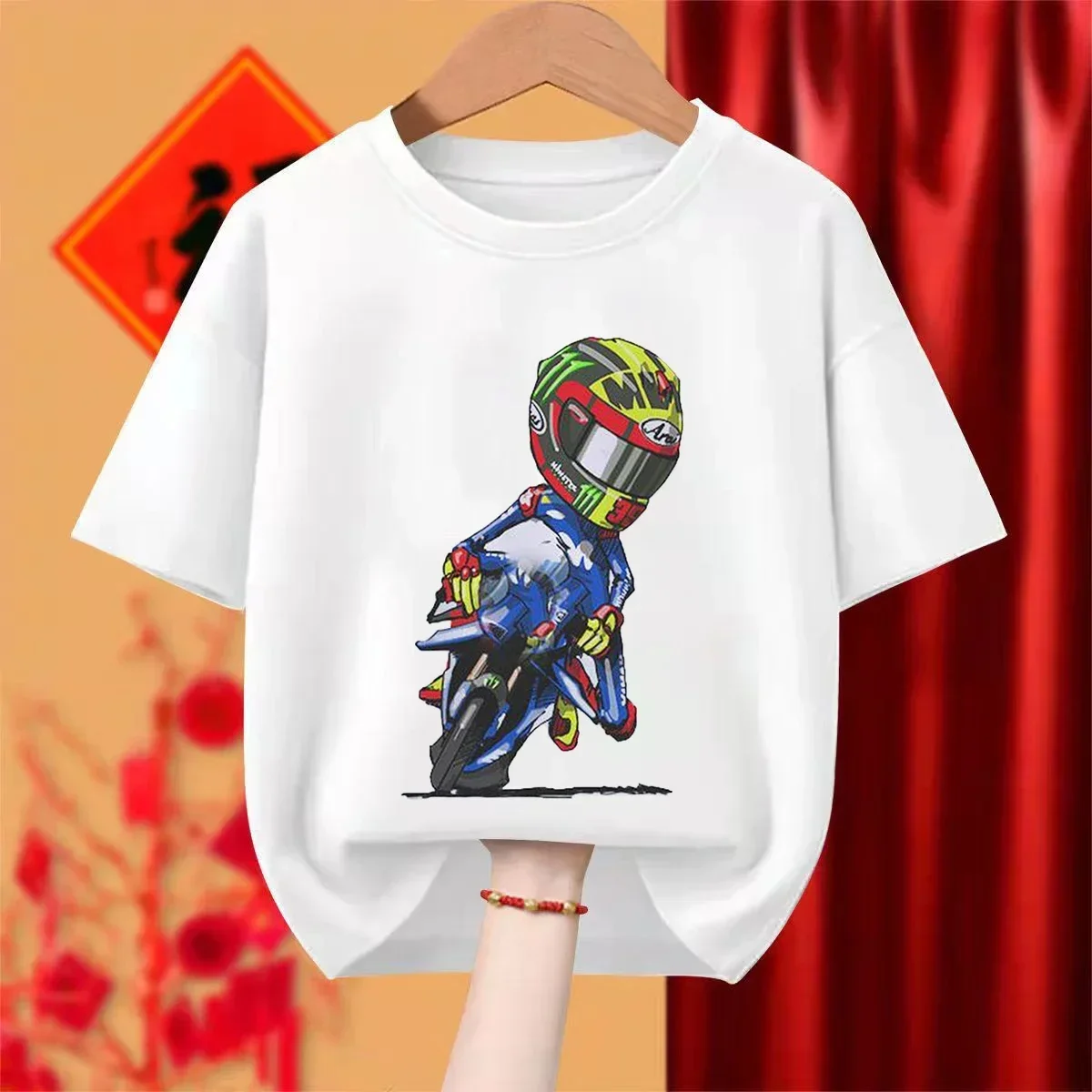 Motorcycle Boy Print Kids T-shirt Children's Clothes 2024 Summer Cartoon Cute Baby Girls Clothing Boys Short Sleeve T Shirt