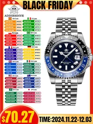 ADDIESDIVE Orologio da uomo 200M Diving Acciaio inossidabile 316L Lunetta in ceramica C3 Super luminoso Svizzero Ronda 515-24H GMT Orologio al quarzo