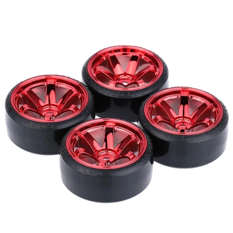 

4Pcs RC Hard Pattern Drift Tires Tyre Wheel for Tras HSP Tamiya HPI 1:10 RC On-road Vehicle Drifting Car Hard Tyre Set