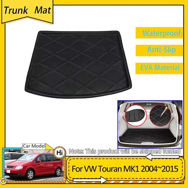 Car Trunk Mat For Volkswagen VW Touran 1T MK1 2004~2015  Accessories Cargo Boot Pad Protective EVA Waterproof Carpet Liner Cover