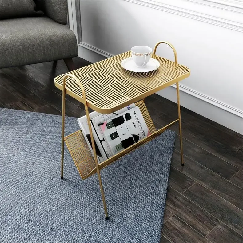 

Nordic Nightstand Modern Bedroom Small Tea Table Iron Art Corner Table