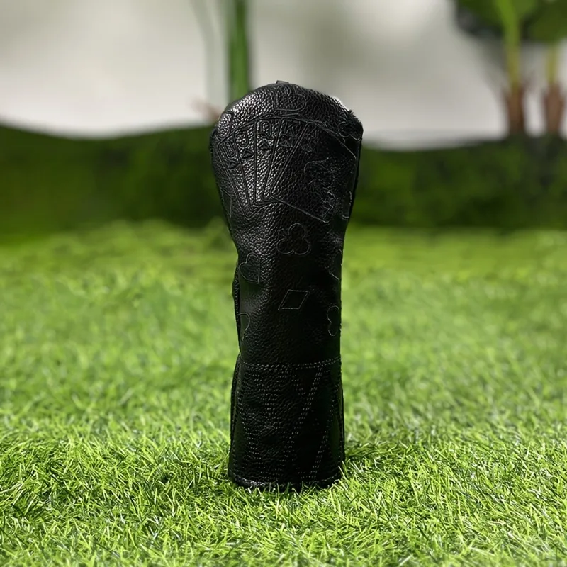 Retro Black Poker Golf Club Head Cover - Thickened Anti Collision Design, Suitable for Most Standard Clubs and Golf Accessories view 5