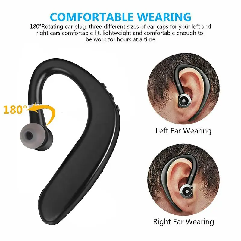 S109 Wireless Bluetooth Earphone With HD Mic Stereo Business Handsfree HD Call Bluetooth 5.0 Headset For iPhone Xiaomi Samsung